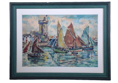 André FRAYE (1887-1963) "Entrée du port"