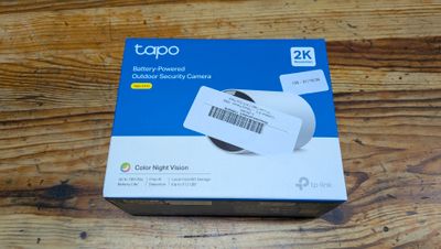 a box with a barcode on it sitting on a table