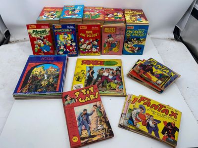 a lot of children ' s books that are on the table