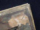 a piece of wood that has been peeling off