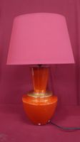 Lampe années 1970 en céramique rouge émaillée et or (petite …
