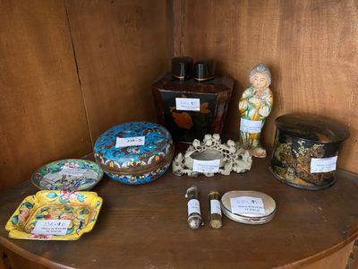a table with a lot of items on top of it