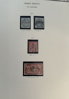 quatre timbres différents sur une feuille de papier représentant un homme