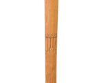 a lamp that is sitting on a wooden stand