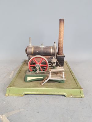 a small model of a steam engine on a table