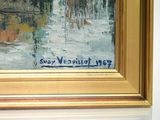 a picture of a painting of a city street