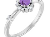 Bague en améthoraite et diamants, en or blanc 14 carats