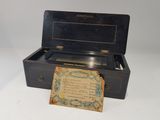a small black box with a note inside of it