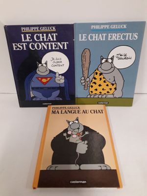 Deux livres posés sur une surface blanche : l'un représente un chat et l'autre une souris.