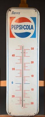 PEPSI-COLA BUVEZ Plaque publicitaire en tôle lithographiée f…
