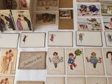 a lot of cards on the table with pictures on them