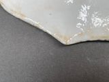 a close up of a plate with an egg on it