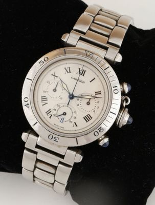 an image of a wrist watch on display on a black ring