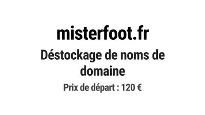 Nom de domaine misterfoot.fr. Catégorie: Sport et fitness.