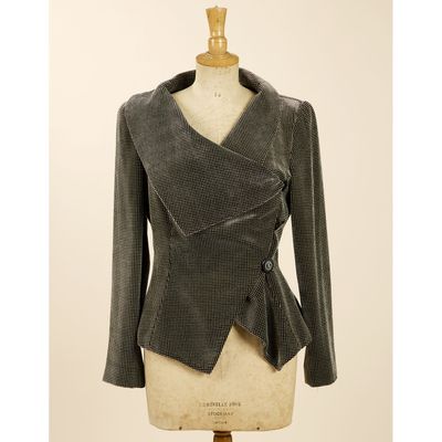 Giorgio ARMANI, Veste croisée en velours marron imprimé de m…