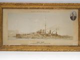 an old picture of a picture of a ship in a frame