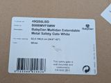 a label on the back of a box that says babygann multidan extendable