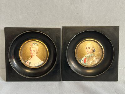 pair of framed miniature portraits of queen victoria and prince albert of england