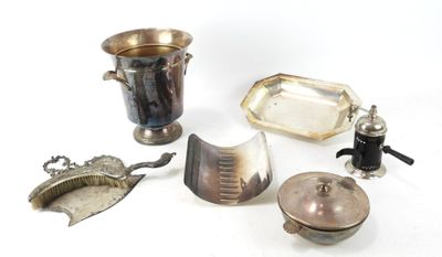 a lot of silver items that are on the table
