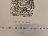 an old book with a picture of soldiers on it