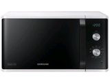 a black and white microwave on a white background