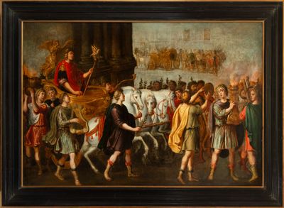 Quadrige romain monumental, école hollandaise, 18e siècle