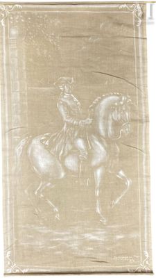 une image représentant un dessin d'un homme à cheval