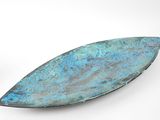 a large metal object with a blue patt on it