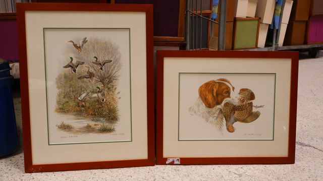 BERILLE : en pendant 2 épreuves d’artiste « chien de chasse » et ...