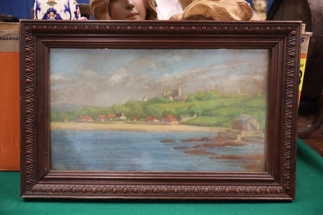 « Vue de village ». Pastel et crayon. Signée MOIROT en bas à gauc...