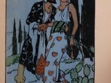 illustration of a woman and a man standing in front of a cactus