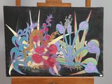 a picture of a painting on an easel with a painting on it