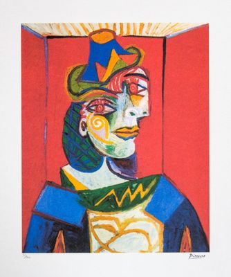 an image of a painting of a man with a hat on his head