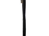 a black umbrella with a black handle on a white background