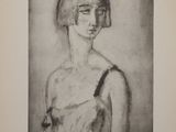 un dessin en noir et blanc d'une femme en robe
