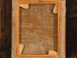 painting of a square frame with a piece of wood in the middle