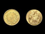 deux souverains d'or, dont l'un représente un lion et l'autre un lion
