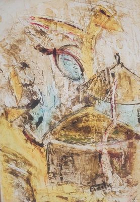 Lot de six tableaux art contemporain.