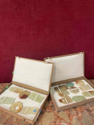 two open boxes that are sitting on a table