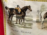 un oreiller sur lequel figurent un cheval et un homme à cheval