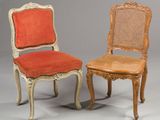 pair of louis xv style cane back side chairs