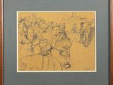 an image of a drawing of a man sitting on a bench