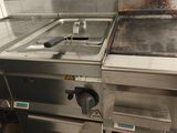une photo d'une cuisine professionnelle équipée d'une cuisinière et d'un évier