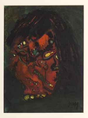 une image d'un tableau représentant une femme tenant un enfant dans ses bras