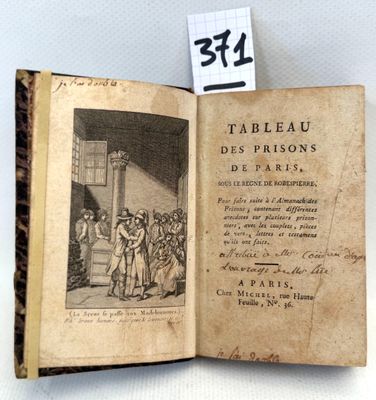 an open book with a picture of a man standing in front of a building