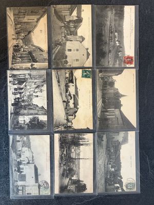 an old black and white photo of a bunch of old photos