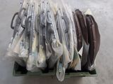 many bags of shoes that are sitting on a crate