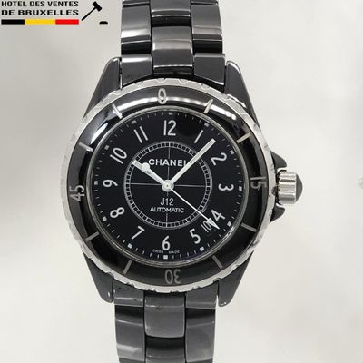 chanel black ceramic watch with black dial and black bracelet