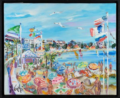 Yvan GRAC (1945-) "Côte d'Azur aux Naïades" HST, SBG.