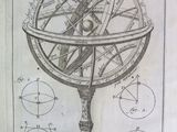 un vieux livre sur lequel figure le dessin d'un fabricant de cadrans solaires